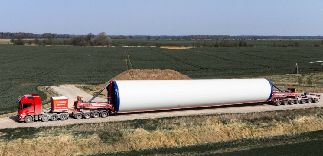 Transporting Windmill Nooteboom Mega Windmill Trailer XXL (MWT-XXL). Low loader for ...